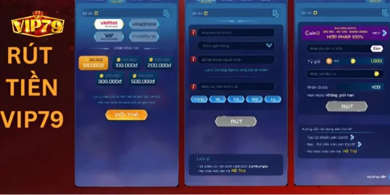 Rút Tiền VIP79 – Nhanh Gọn Và Tiện Lợi Cho Tân Thủ 2 Chỉ với 3 bước đơn giản bạn đã có thể thực hiện rút tiền VIP79 an toàn.